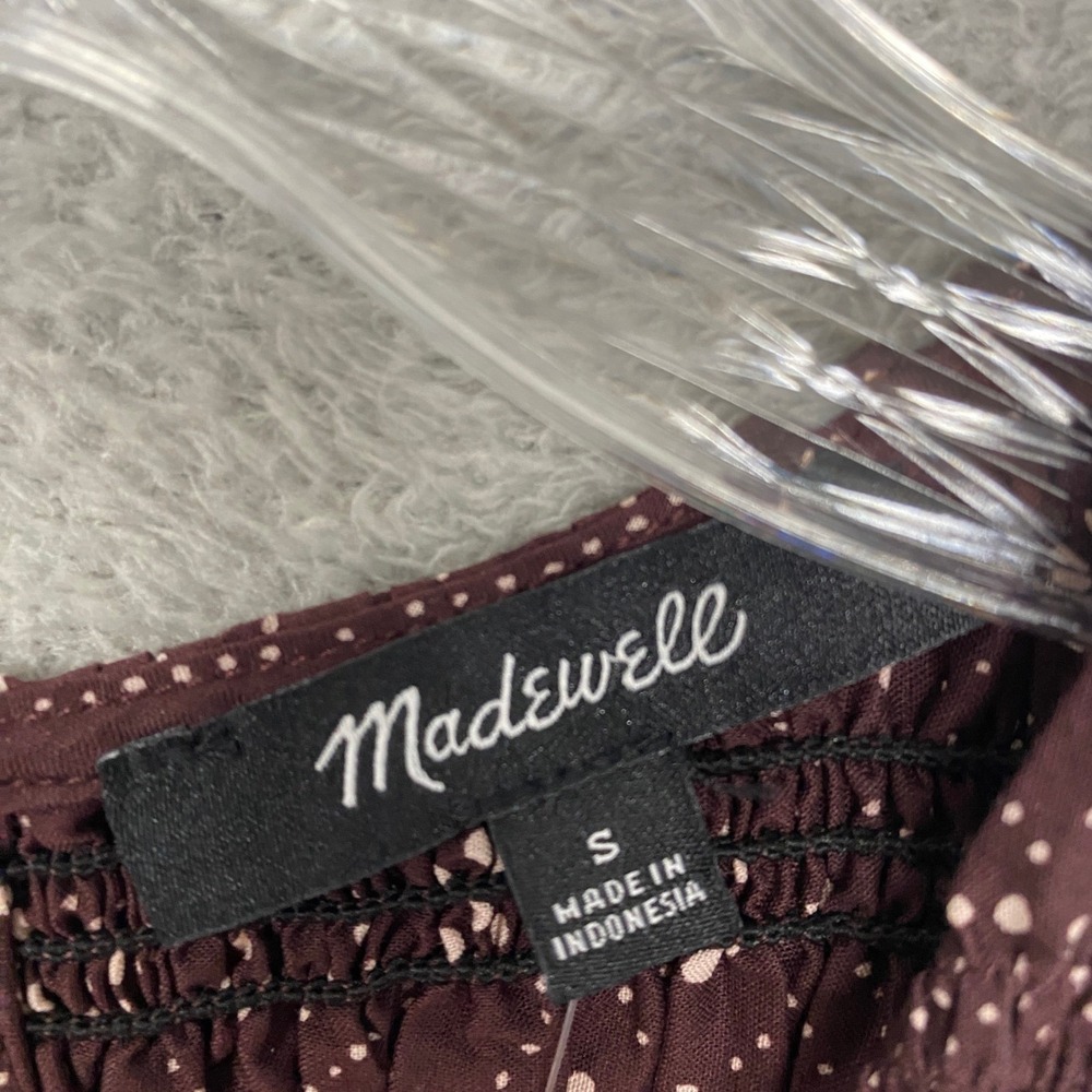 Madewell Dress Small The Melody Smocked Midi Daisy Print Dusty Plum Cotton NV483 - Picture 13 of 15